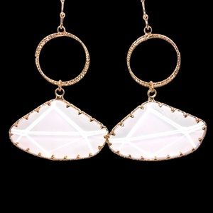 Clear acrylic prism & circle earrings 2.5” L